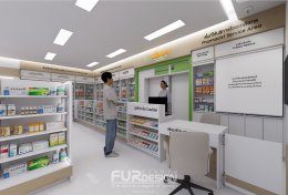 ออกแบบ ผลิต และติดตั้งร้าน : ร้าน เพื่อนยา ซ.วัดลาดปลาดุก บางบัวทอง นนทบุรี